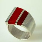 Bague en argent et galalithe pour Pierre Join