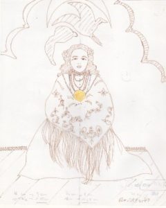 dessin calque préparatoire de conversion des échelles pour diamètre final du médaillon